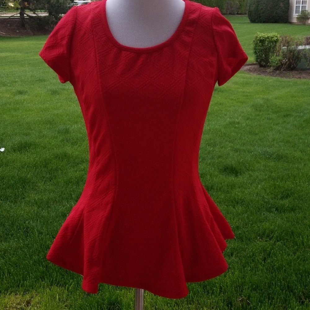 A Byer red ruffle top size Small